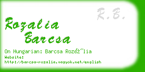 rozalia barcsa business card